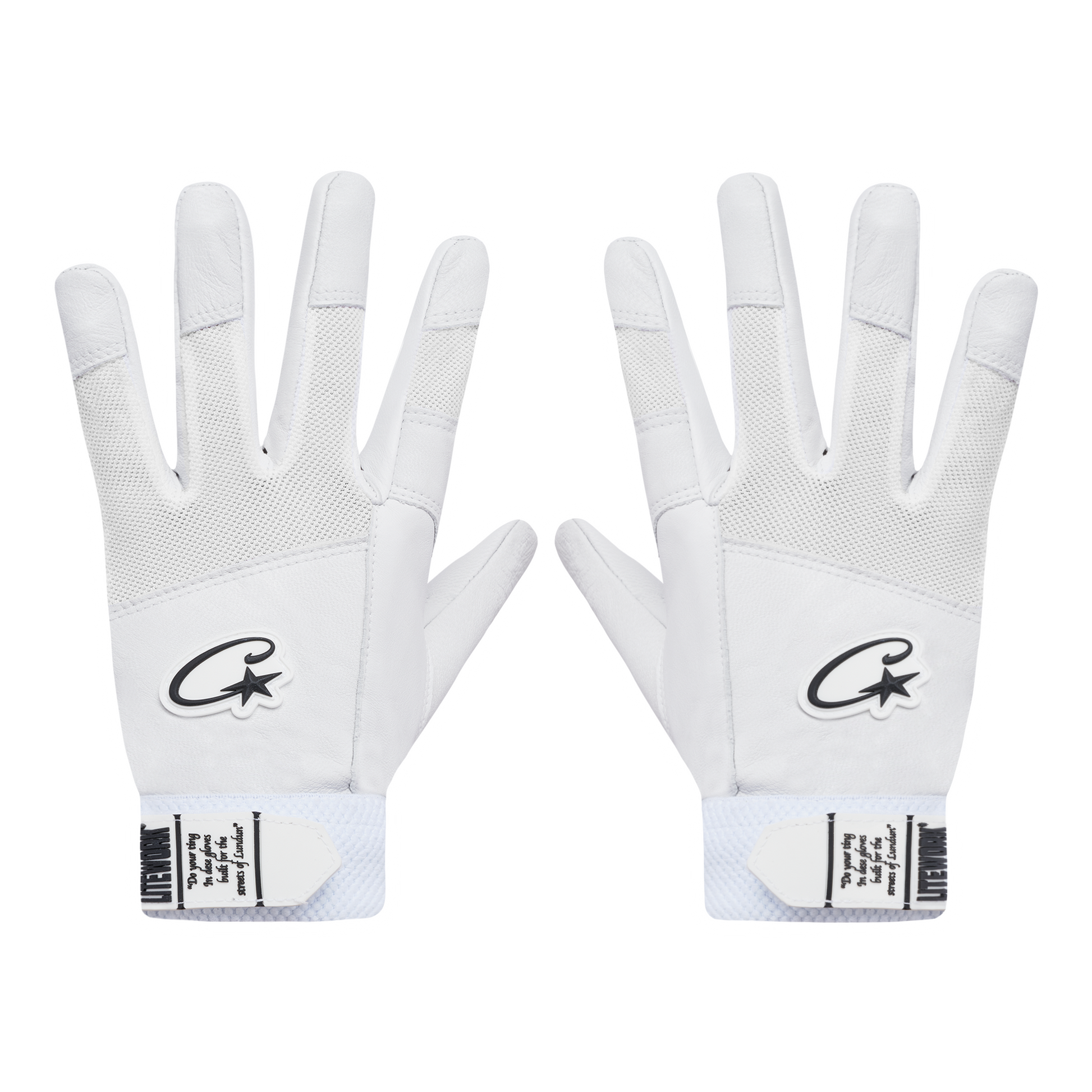 Corteiz LEATHER GLOVES [WHITE] CRTZRTW