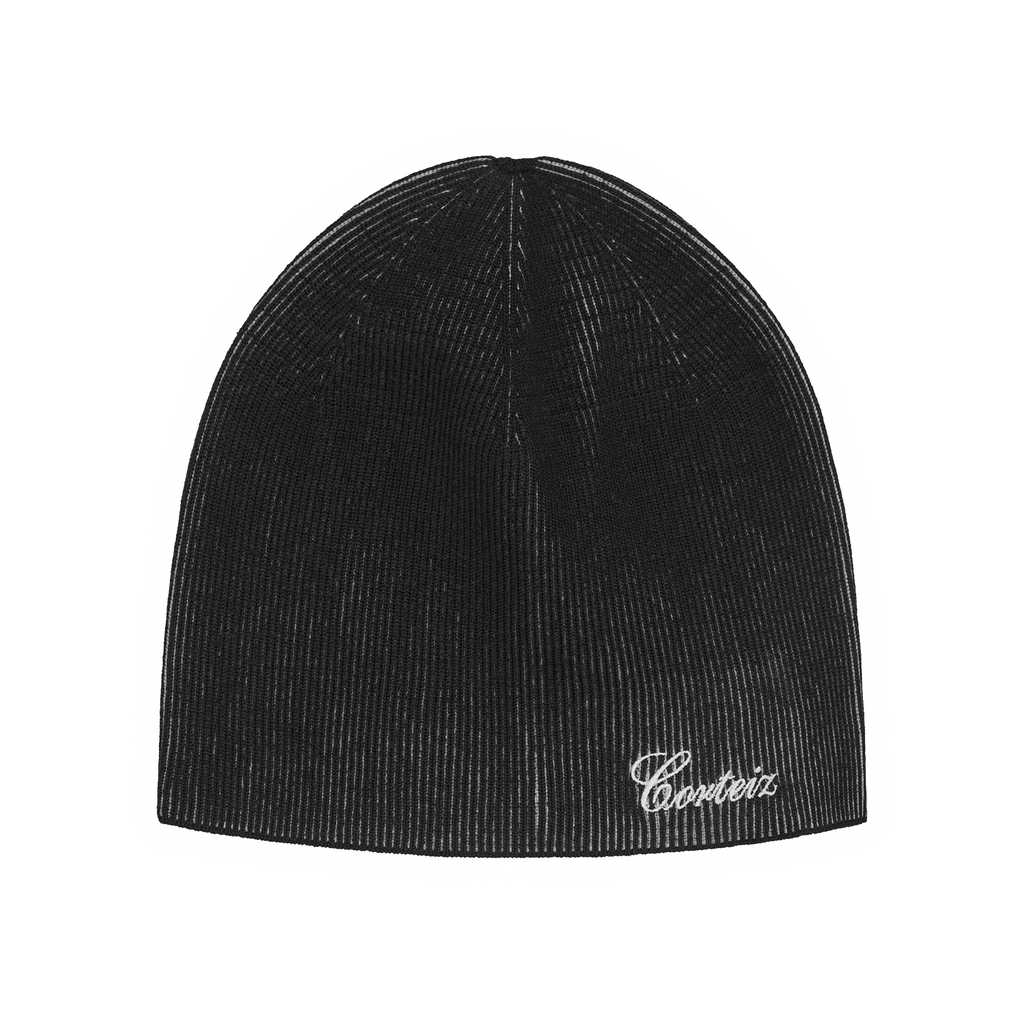 2 TONE RIBBED KNIT BEANIE [BLACK] CRTZRTW