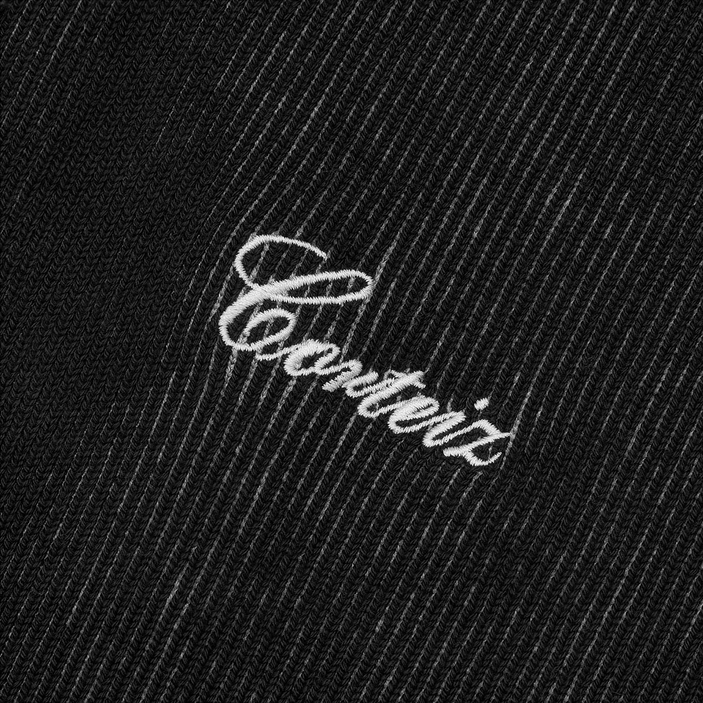 2 TONE RIBBED KNIT ZIP UP [BLACK] CRTZRTW