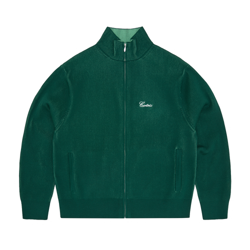2 TONE RIBBED KNIT ZIP UP [GREEN] CRTZRTW