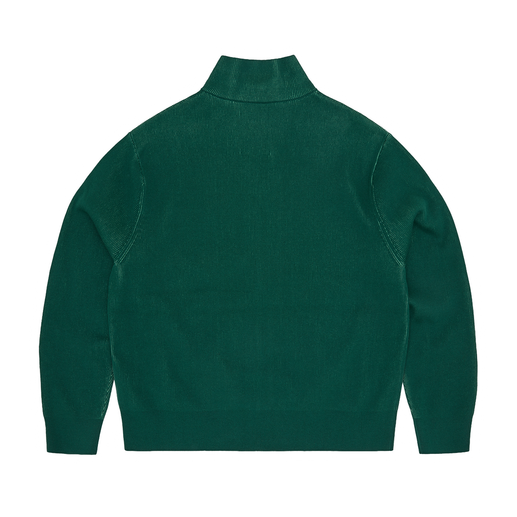 2 TONE RIBBED KNIT ZIP UP [GREEN] CRTZRTW