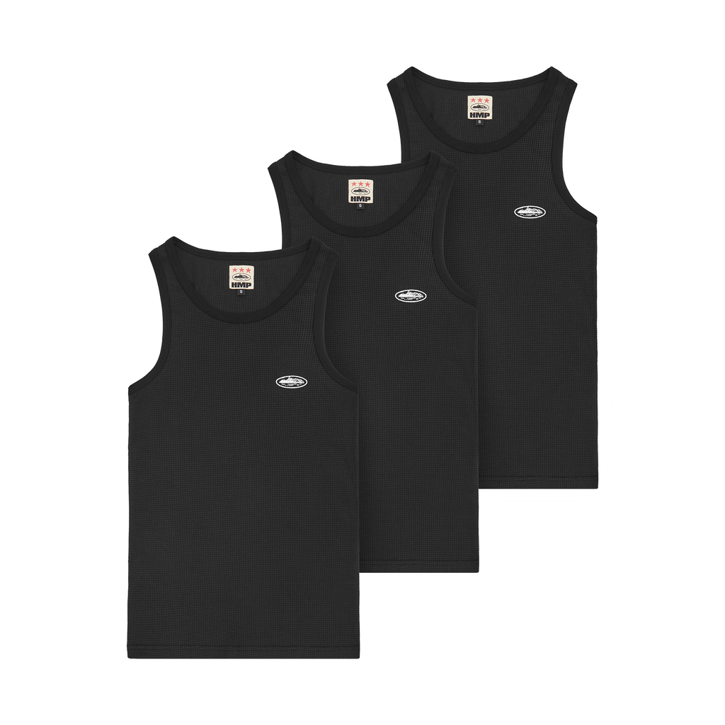 Corteiz HMP ESSENTIALS TANK TOP [3PK] [BLACK] CRTZRTW