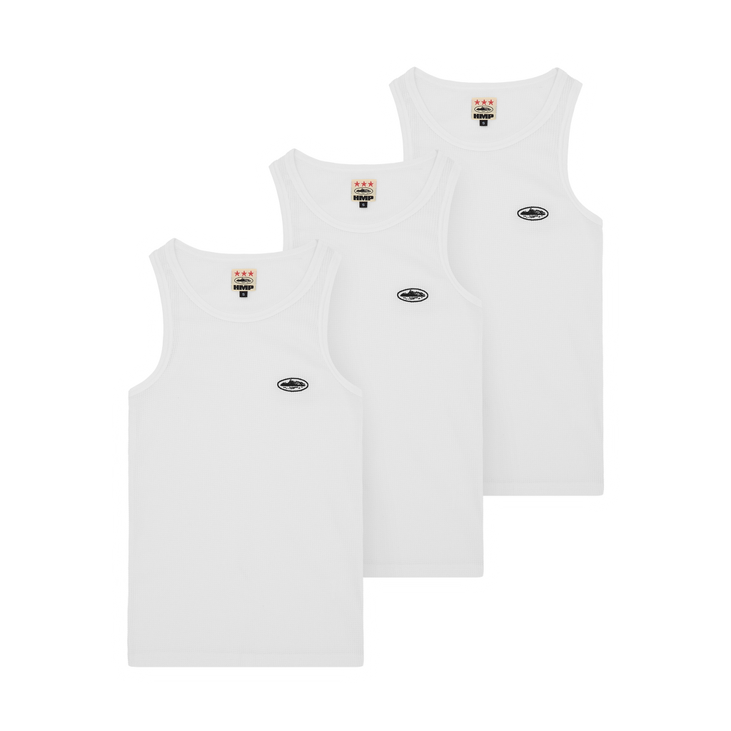 Corteiz HMP ESSENTIALS TANK TOP [3PK] [WHITE] CRTZRTW