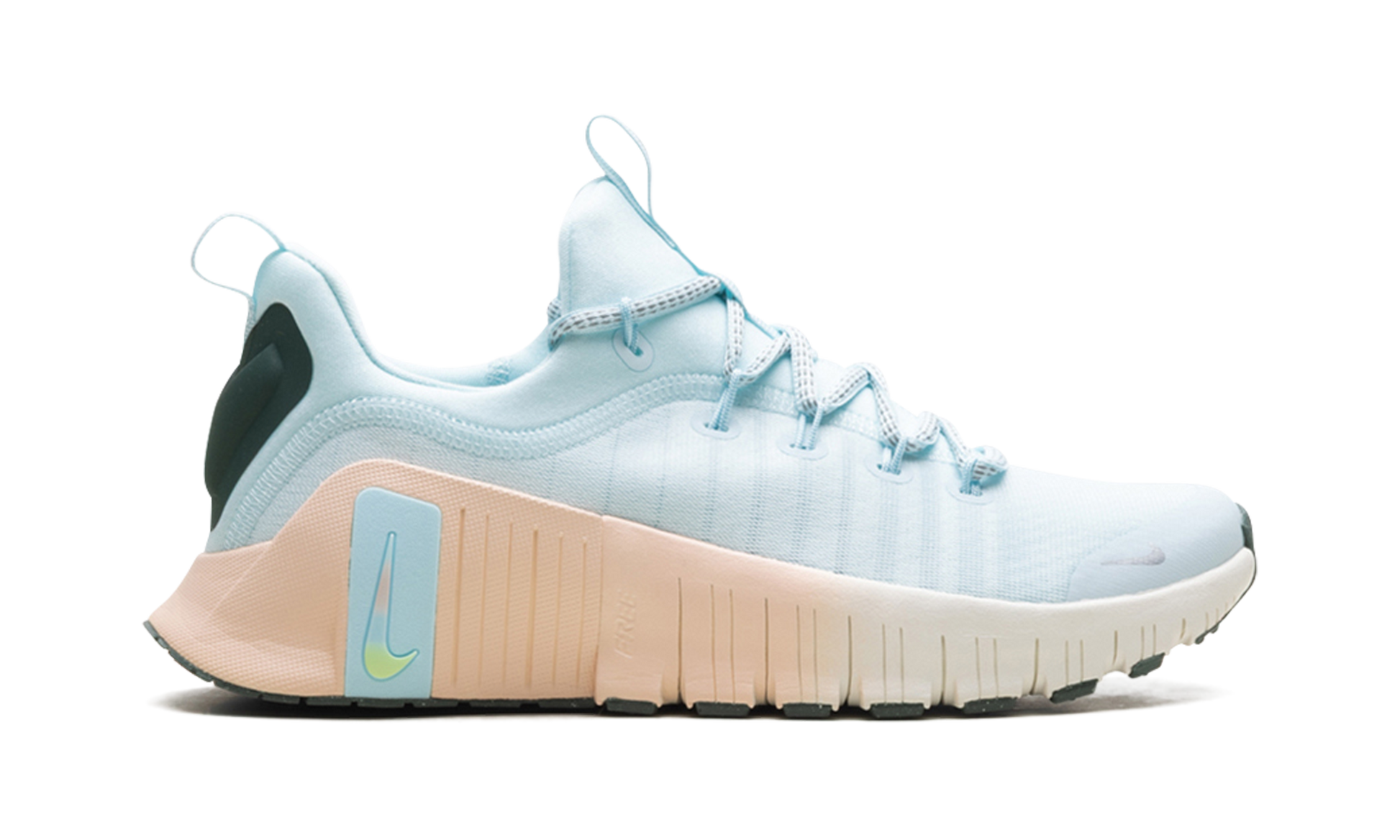 Nike Free Metcon 6 Premium WMNS "Glacier Blue Washed Coral Vintage Green Metallic Silver" HV5228 474