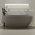67'' Freestanding Bathtub Resin Stone Soaking Bathtub Solid Surface Modern Tubs with Overflow and Pop-up Drain