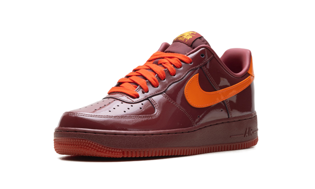 Nike Air Force 1 Low "Patent Leather Dark Team Red Safety Orange" IO4489 601