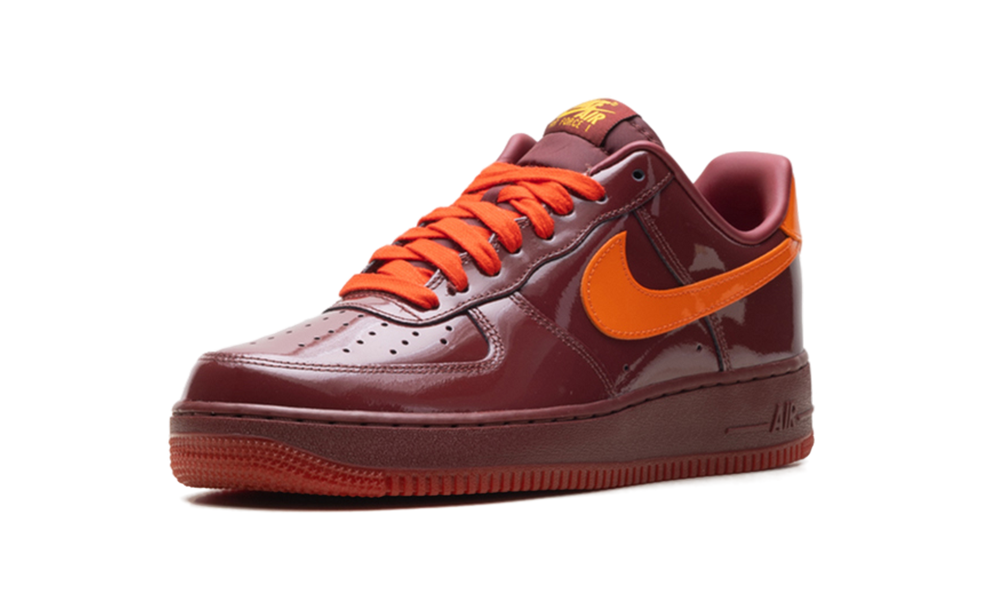 Nike Air Force 1 Low "Patent Leather Dark Team Red Safety Orange" IO4489 601
