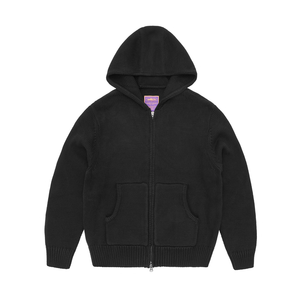 ALCATRAZ HEAVY KNIT ZIP HOODIE [BLACK] CRTZRTW