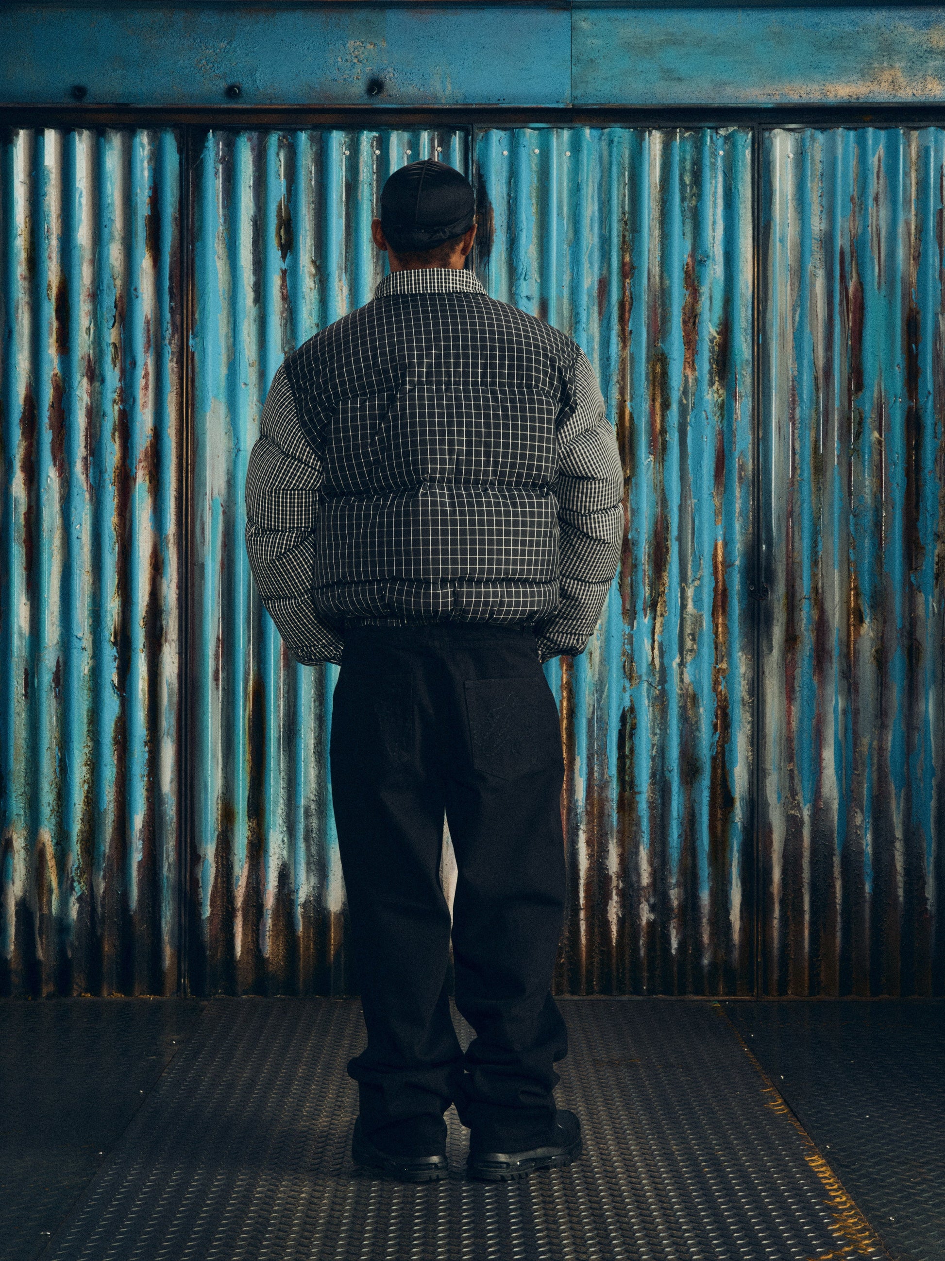 COLLAR BOLO DOWN JACKET [BLACK PLAID] CRTZRTW