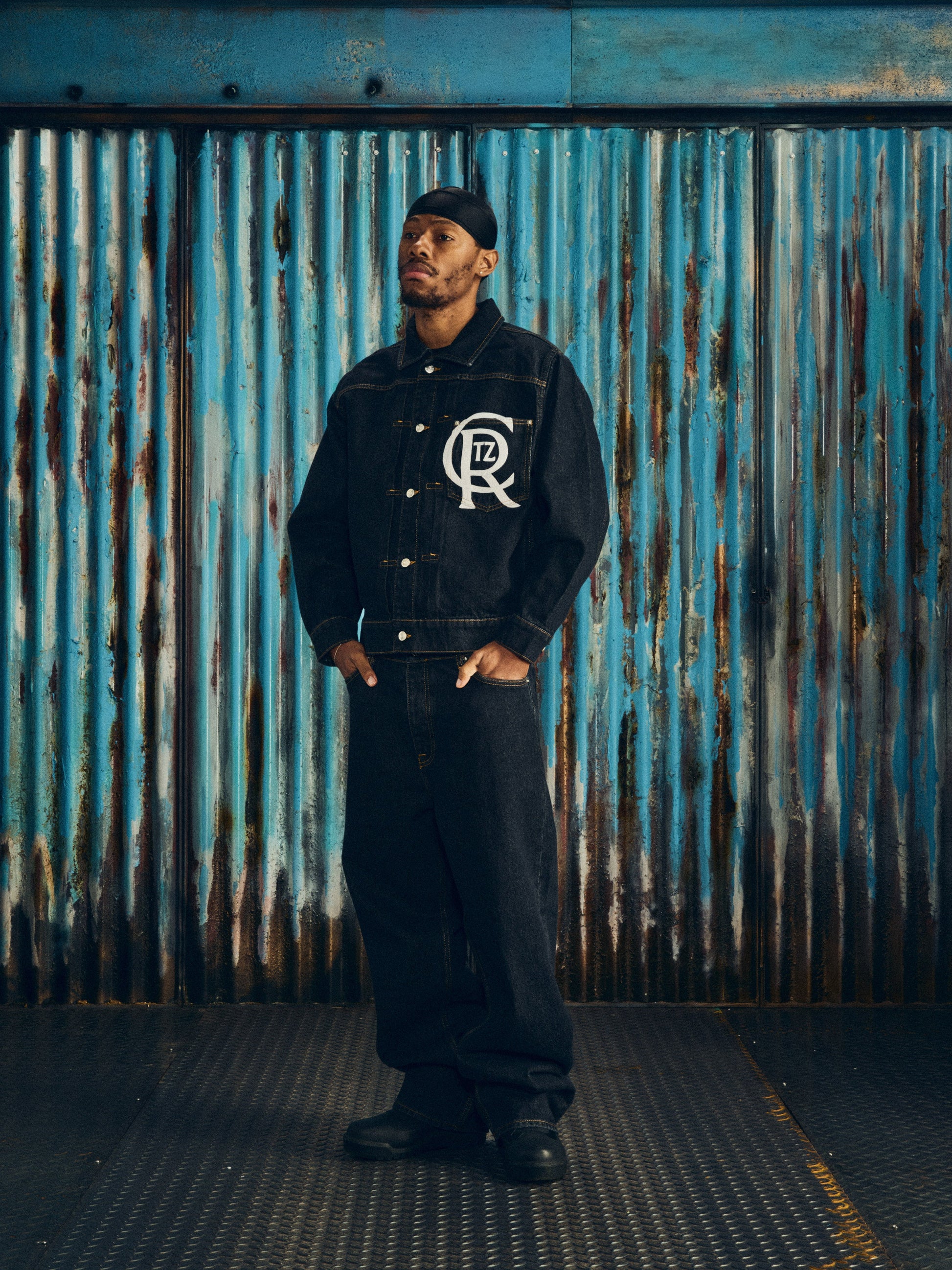 CREST CHAINSTITCH DENIM JACKET [WASHED BLACK] CRTZRTW