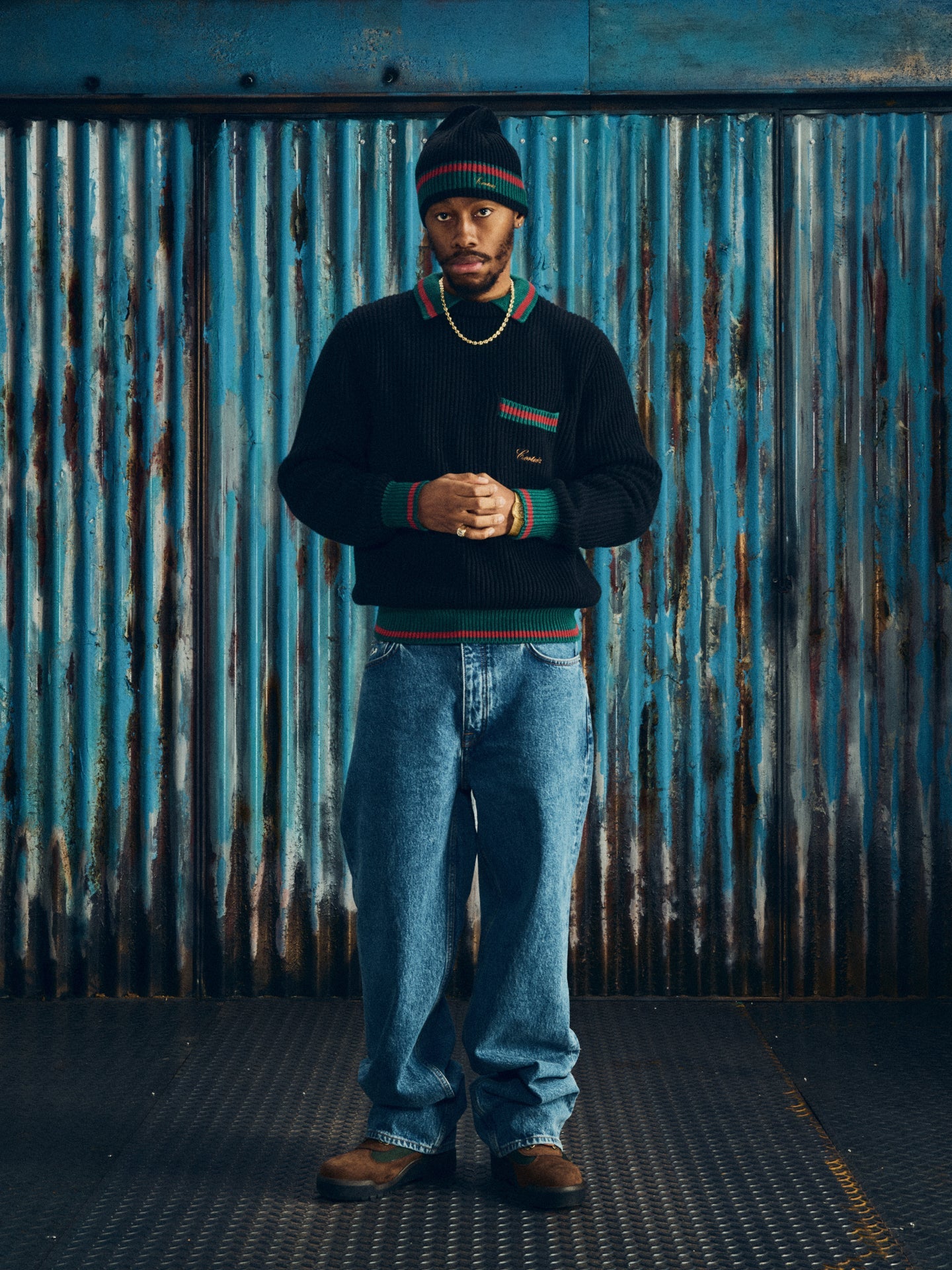 GIANNI KNIT POLO SWEATER [BLACK] CRTZRTW