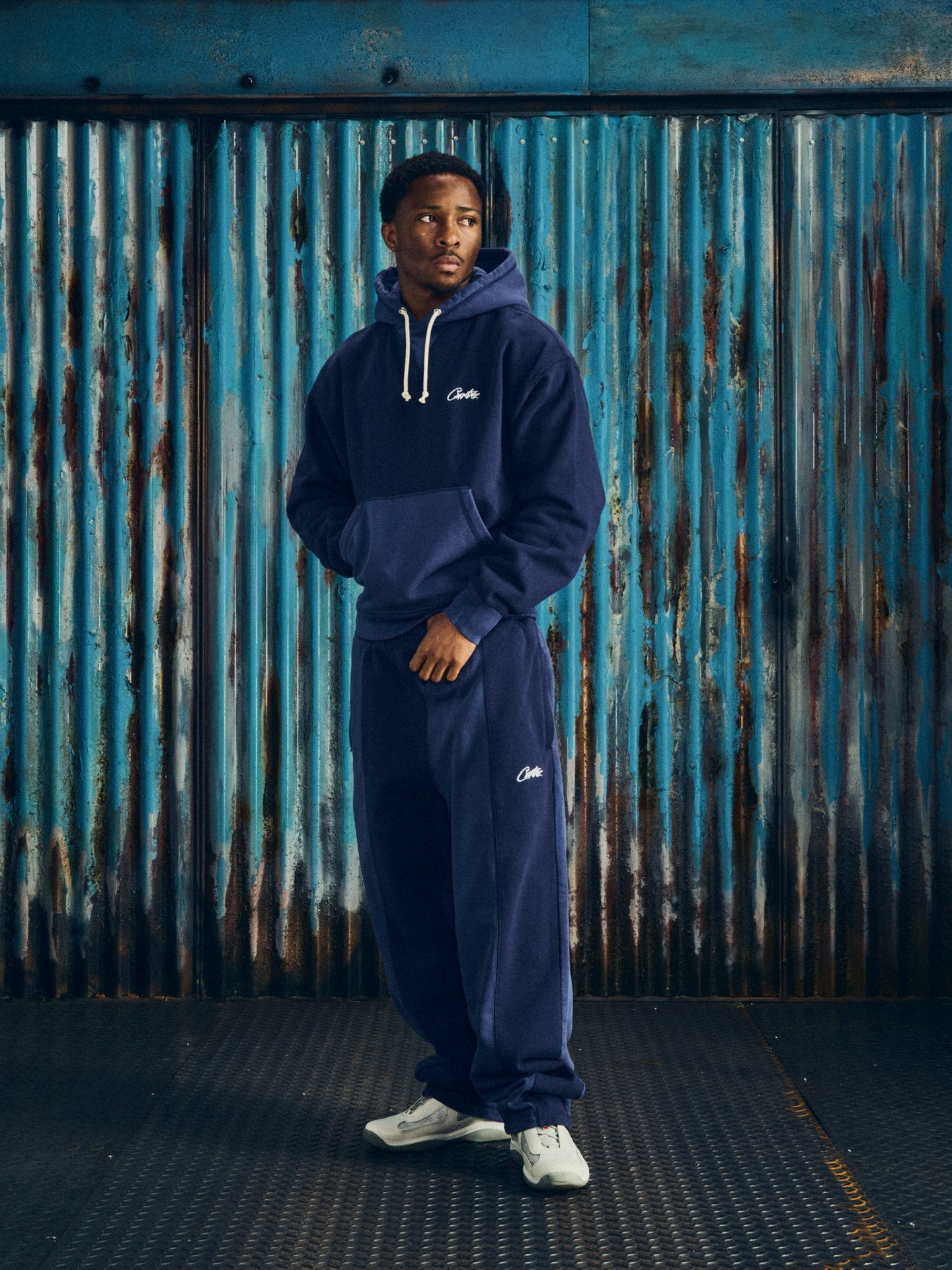 HMP CONTRAST OPEN HEM SWEATPANT [NAVY] CRTZRTW