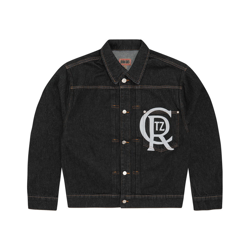 CREST CHAINSTITCH DENIM JACKET [WASHED BLACK] CRTZRTW