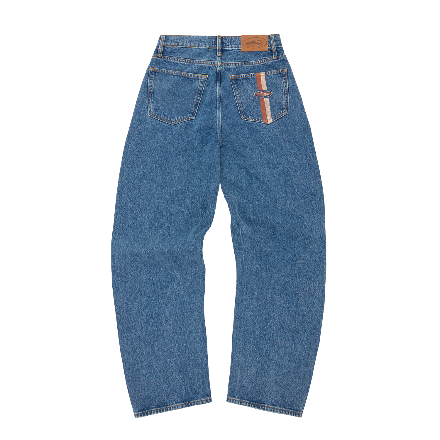 DUAL STRIPE BAGGY JEANS [MIDWASH] CRTZRTW