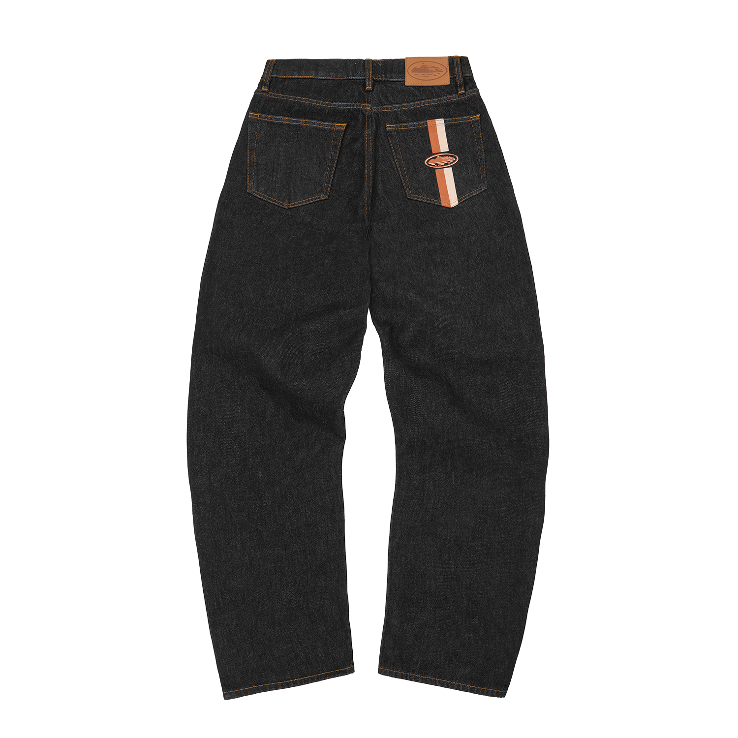 DUAL STRIPE BAGGY JEANS [WASHED BLACK] CRTZRTW