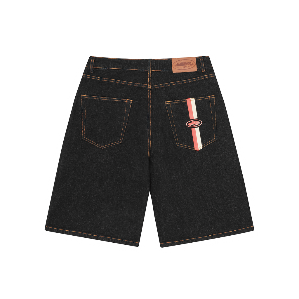 DUAL STRIPE DENIM SHORT [WASHED BLACK] CRTZRTW