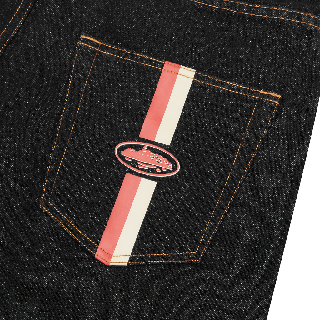 DUAL STRIPE DENIM SHORT [WASHED BLACK] CRTZRTW