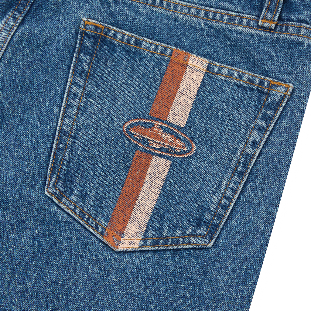 DUAL STRIPE BAGGY JEANS [MIDWASH] CRTZRTW
