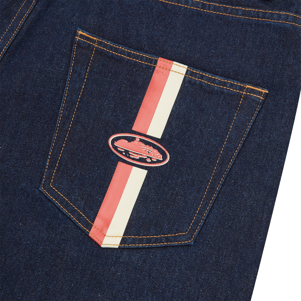 DUAL STRIPE DENIM SHORT [WASHED INDIGO] CRTZRTW