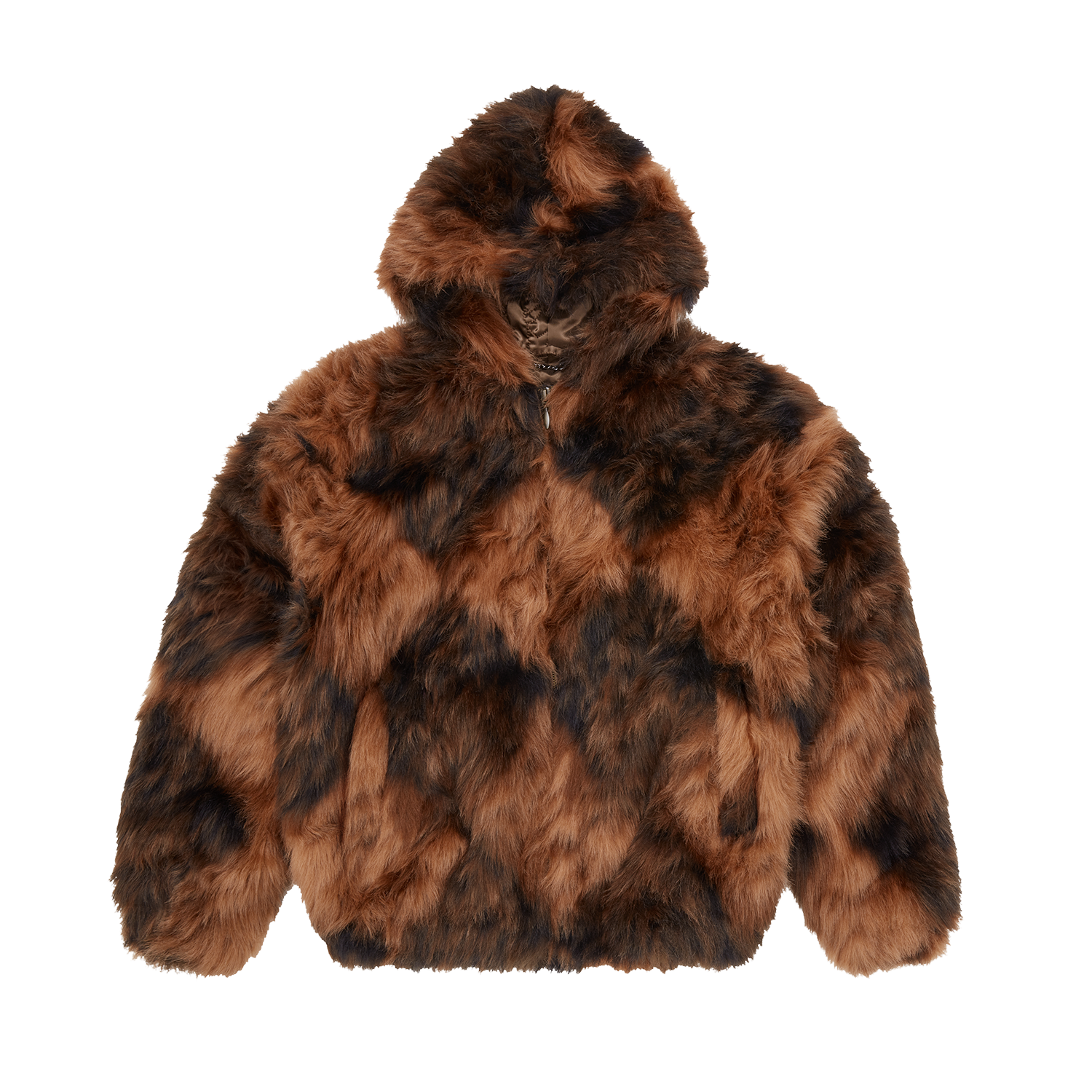 DIAMOND HOODED FUR JACKET [BROWN] CRTZRTW
