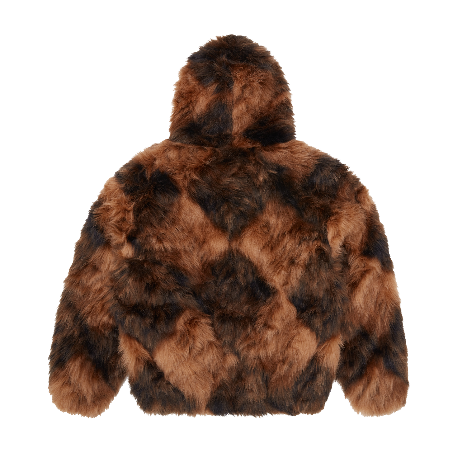 DIAMOND HOODED FUR JACKET [BROWN] CRTZRTW
