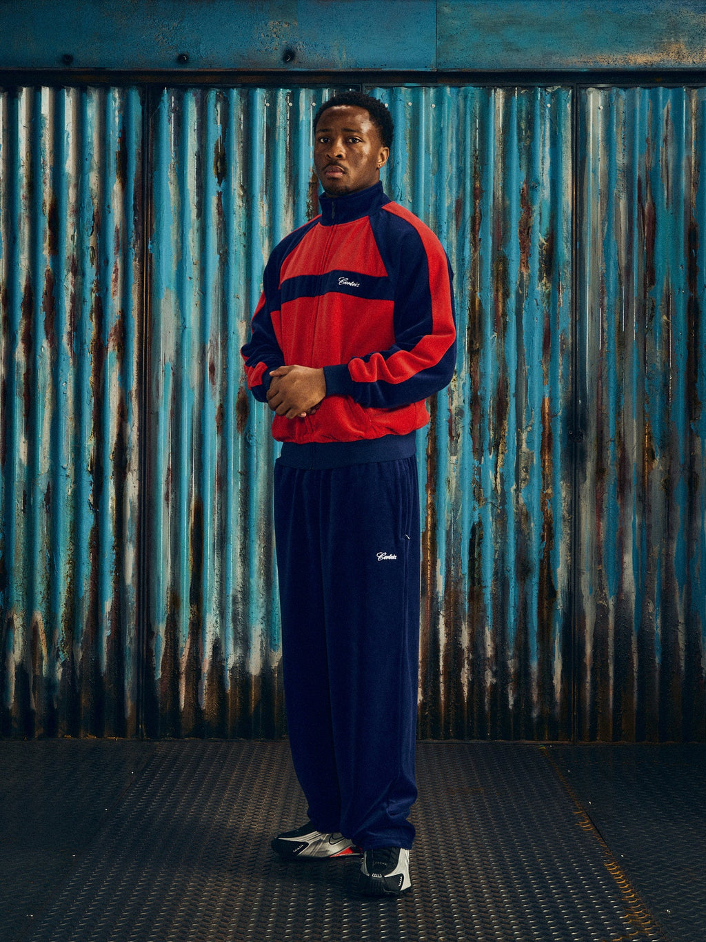 PISTA VELOUR TRACK JACKET [NAVY/RED] CRTZRTW