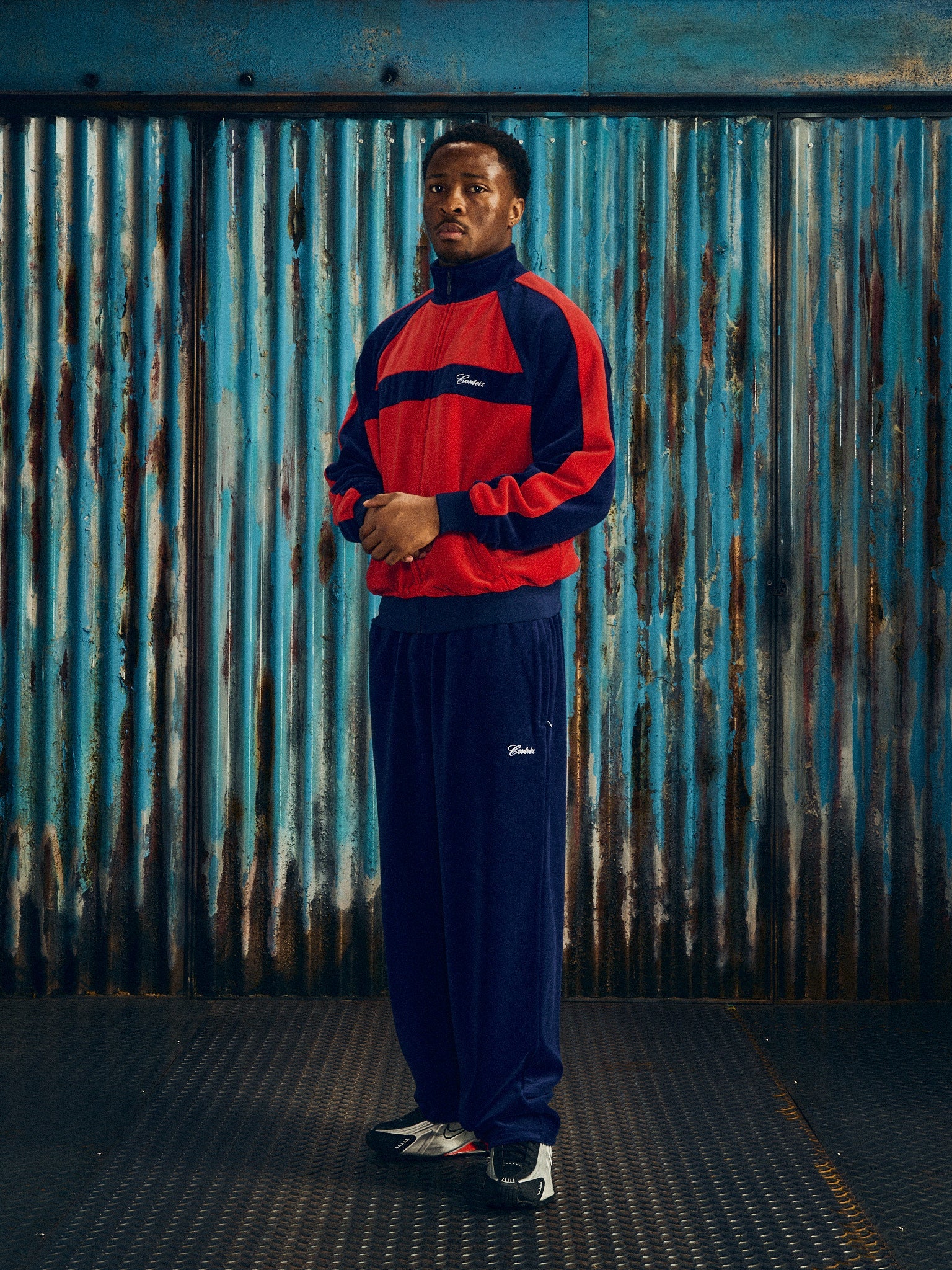 PISTA VELOUR TRACK JACKET [NAVY/RED] CRTZRTW