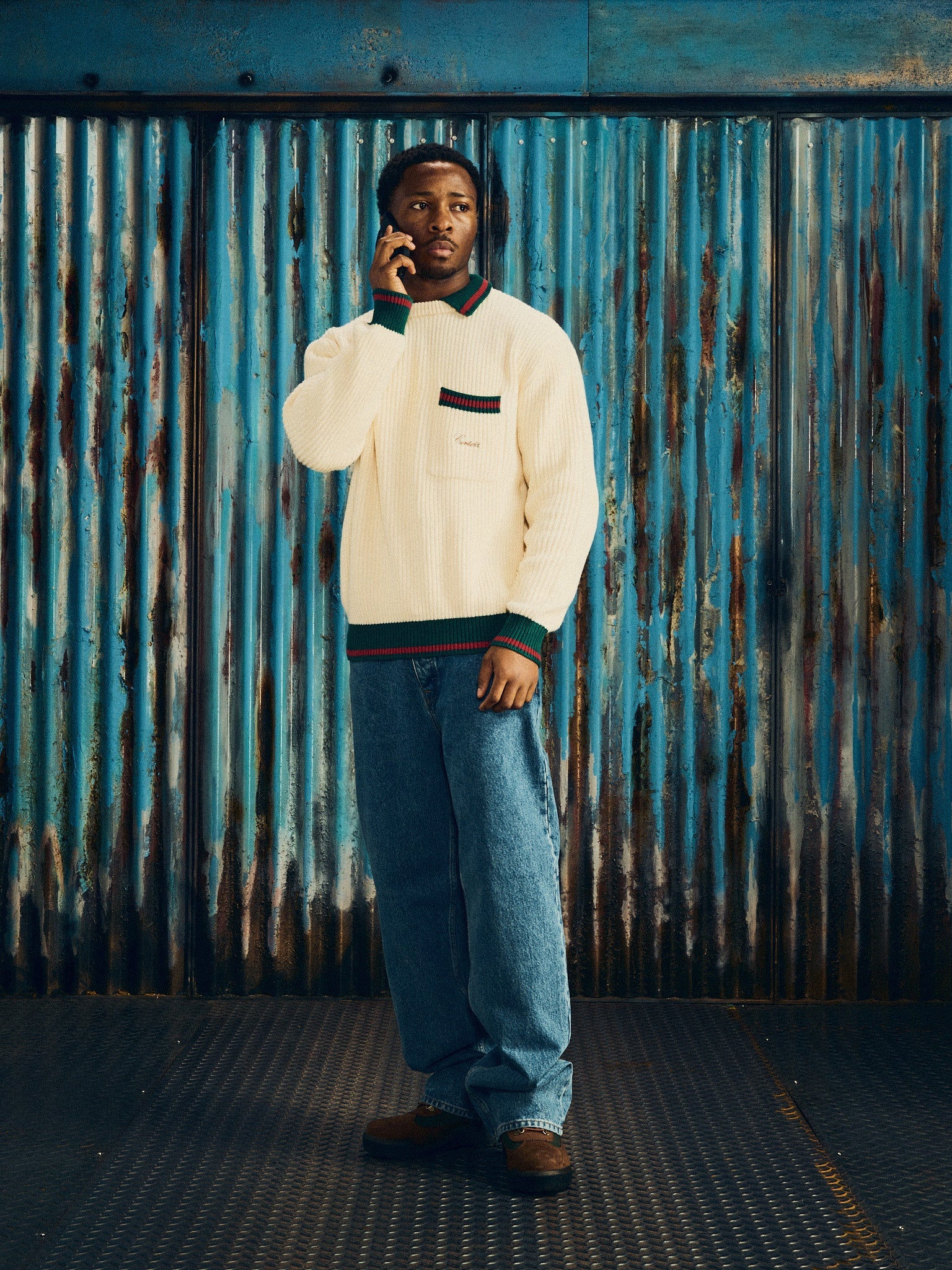 GIANNI KNIT POLO SWEATER [CREAM] CRTZRTW