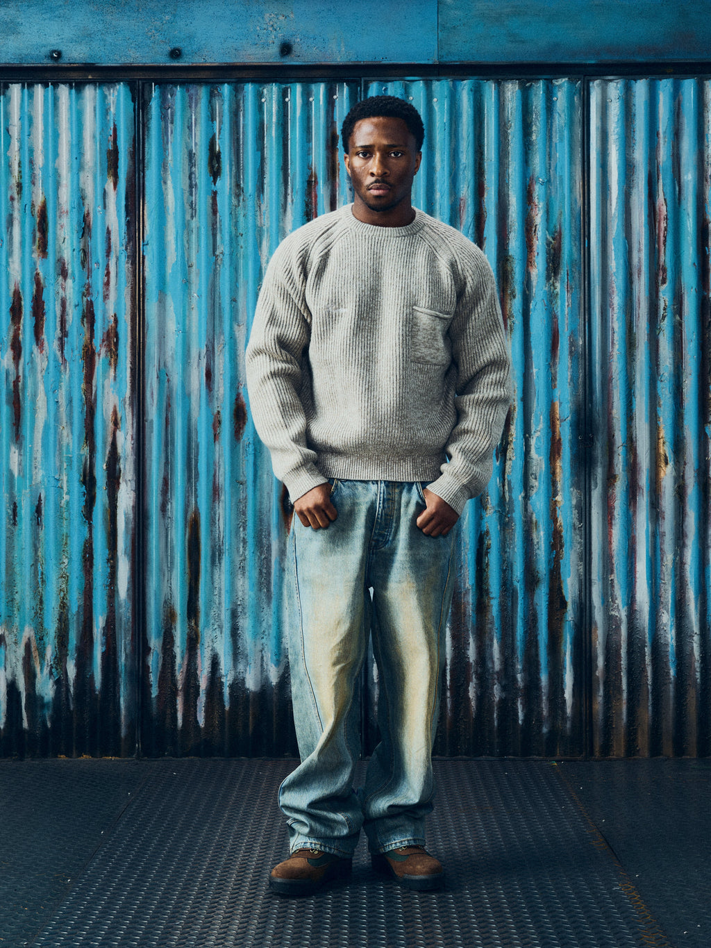 SCRIPT POCKET KNIT SWEATER [OATMEAL] CRTZRTW