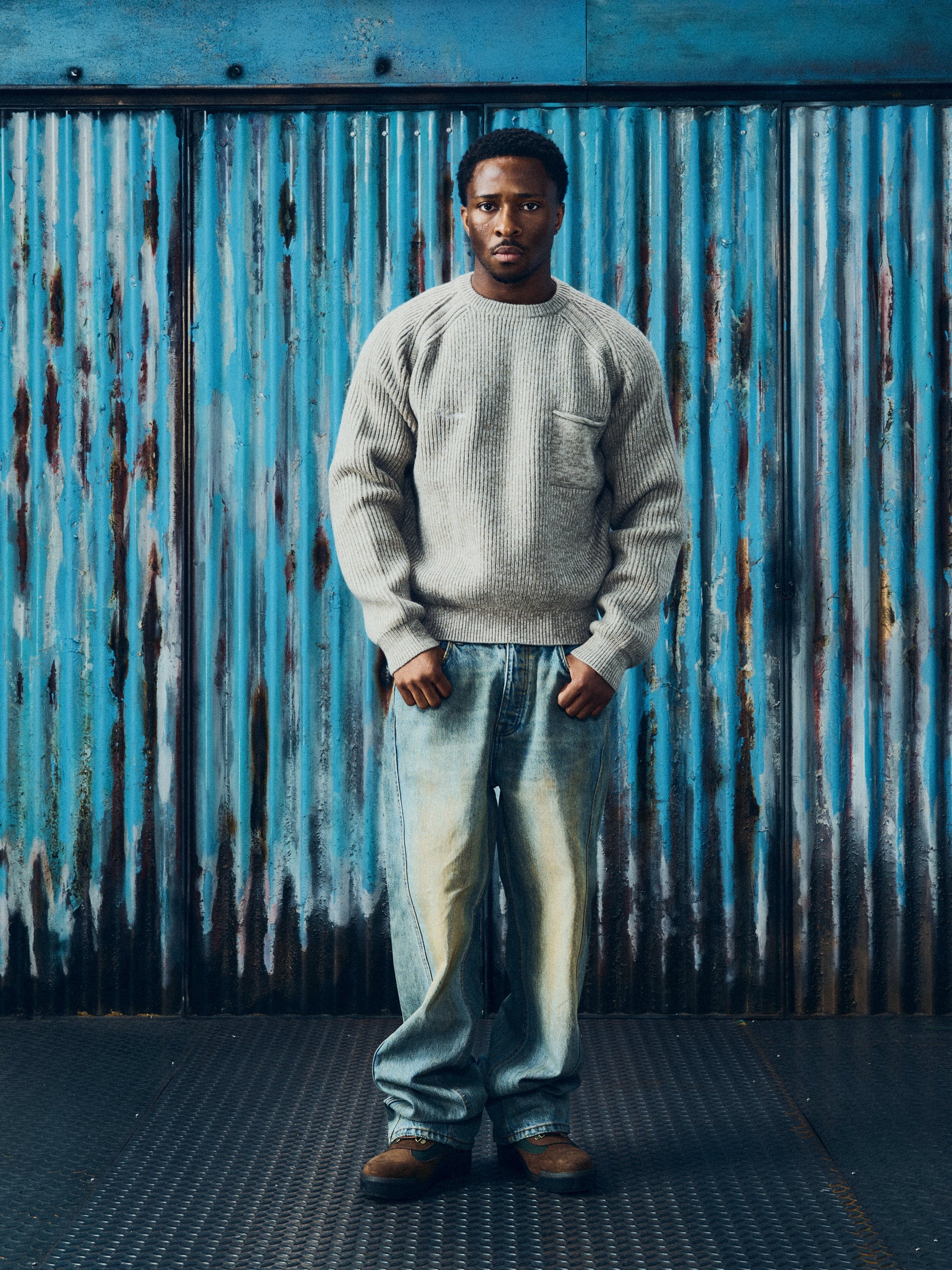 SCRIPT POCKET KNIT SWEATER [OATMEAL] CRTZRTW