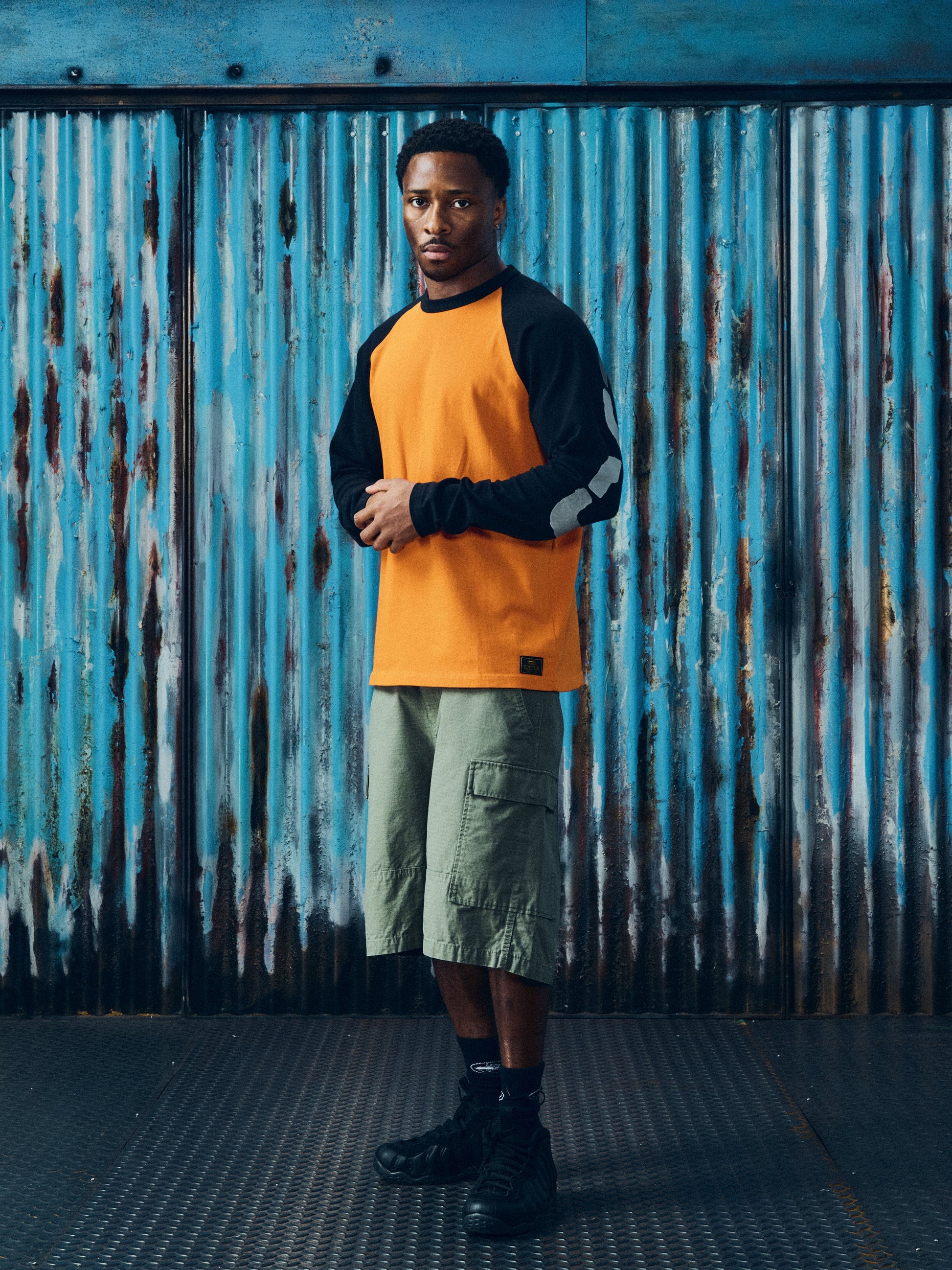 STENCIL RAGLAN LS [ORANGE/BLACK] CRTZRTW