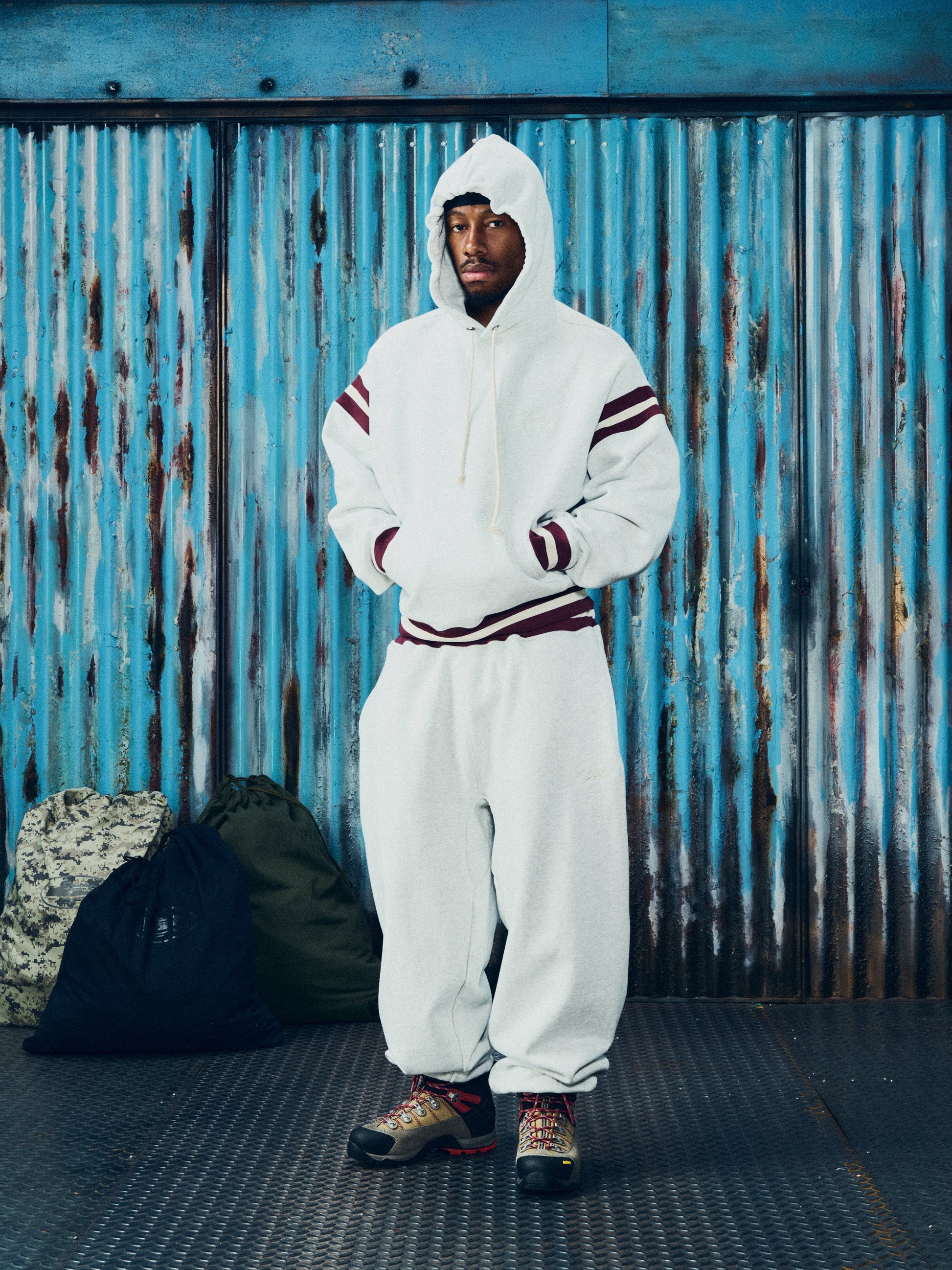 HMP STRIPE RIB SWEATPANT [LIGHT HEATHER] CRTZRTW