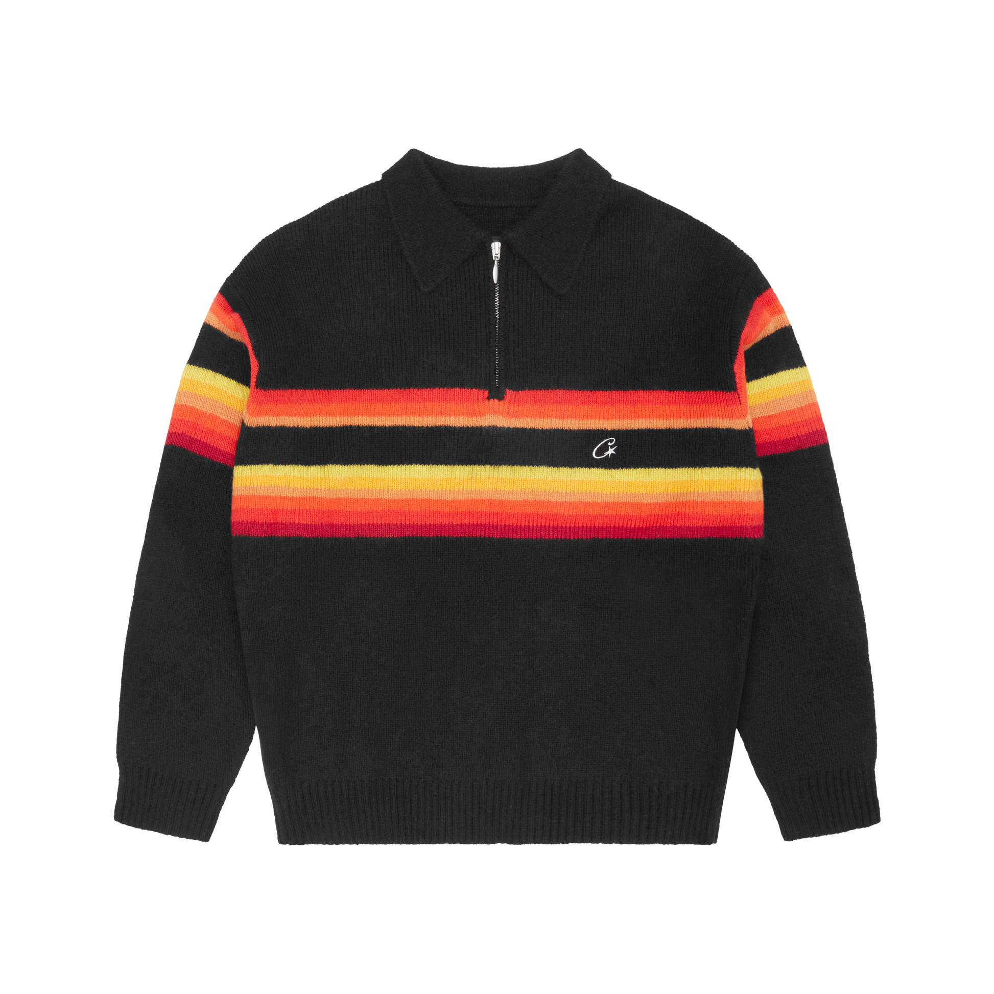 GRADIENT HALF KNIT ZIP PULLOVER [BLACK] CRTZRTW
