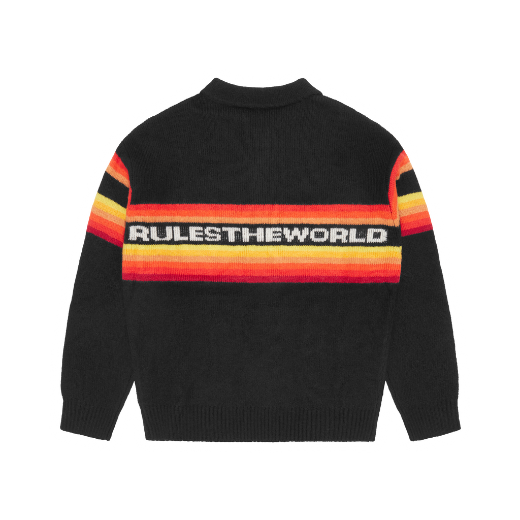 GRADIENT HALF KNIT ZIP PULLOVER [BLACK] CRTZRTW