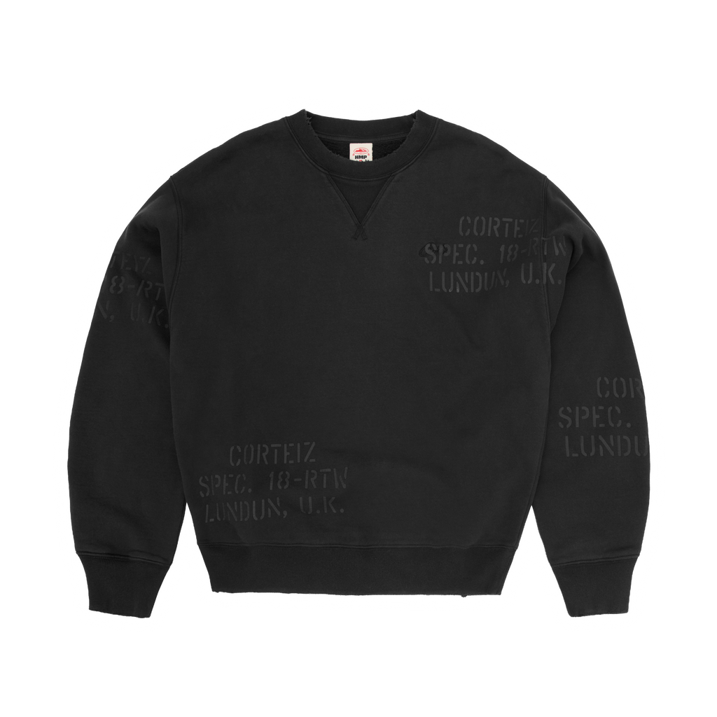 HMP STENCIL CREWNECK [BLACK OVERDYE] CRTZRTW