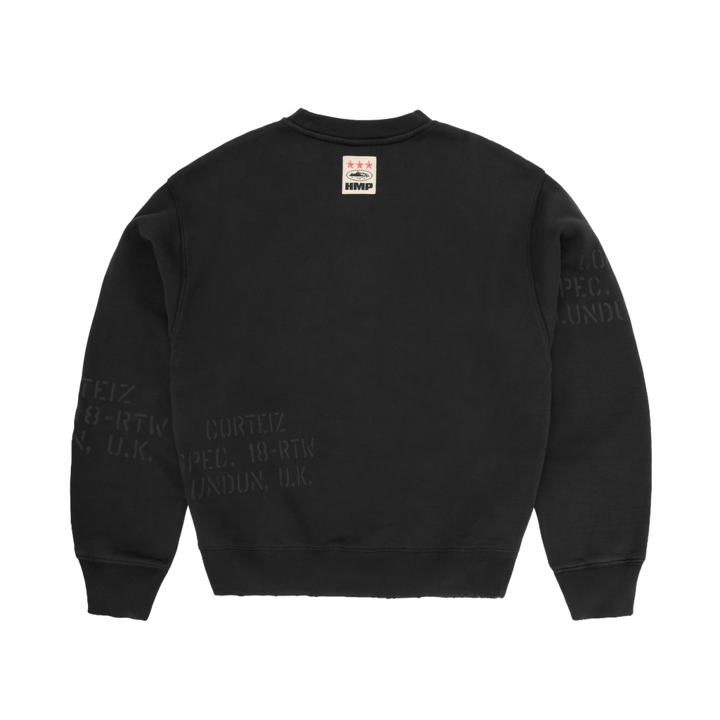 HMP STENCIL CREWNECK [BLACK OVERDYE] CRTZRTW