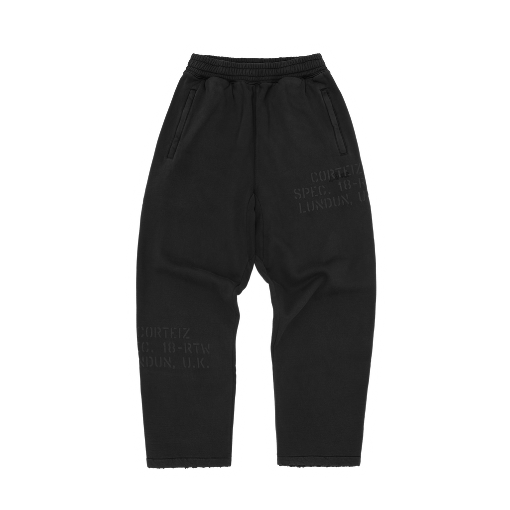 HMP STENCIL OPEN HEM SWEATPANT [BLACK OVERDYE] CRTZRTW