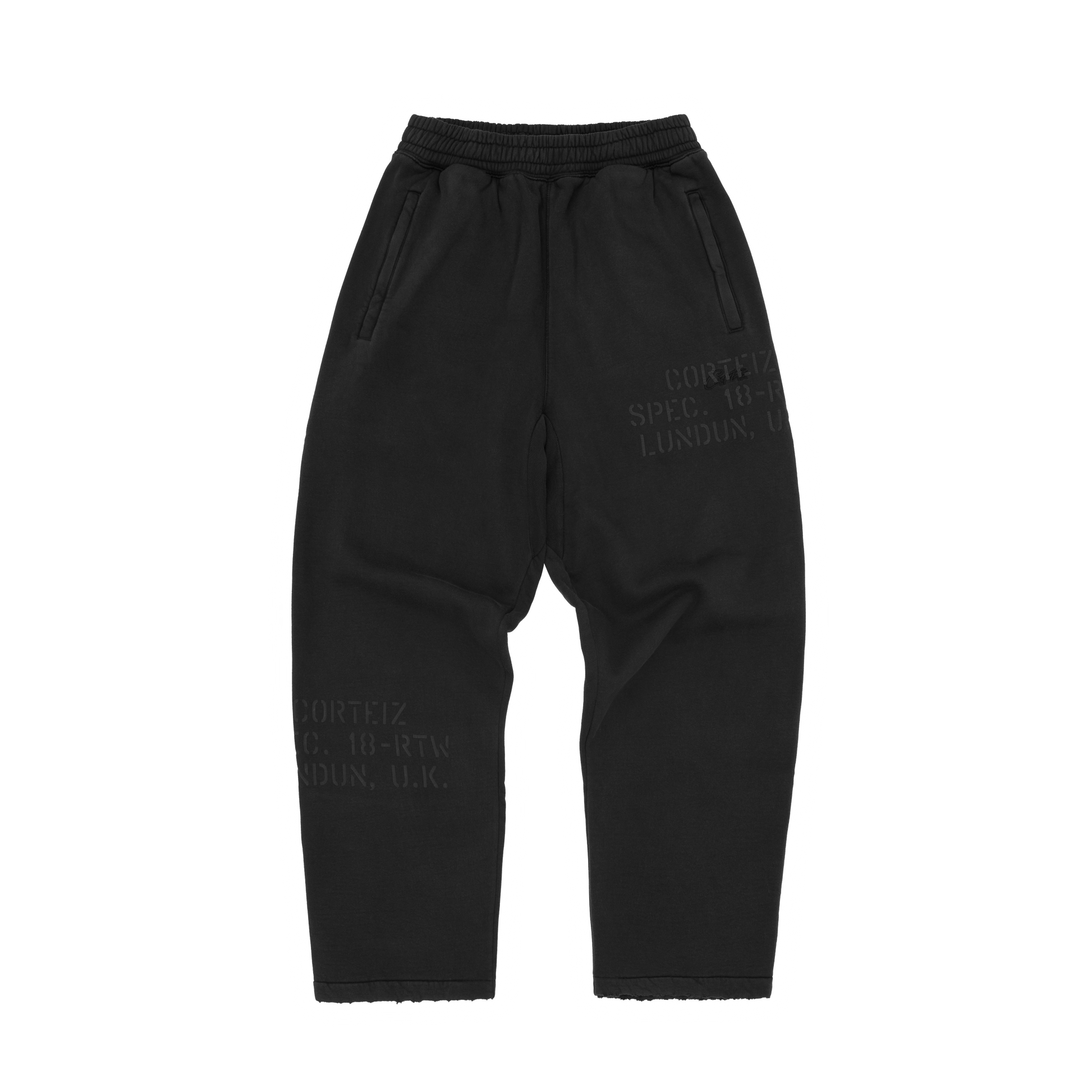 HMP STENCIL OPEN HEM SWEATPANT [BLACK OVERDYE] CRTZRTW