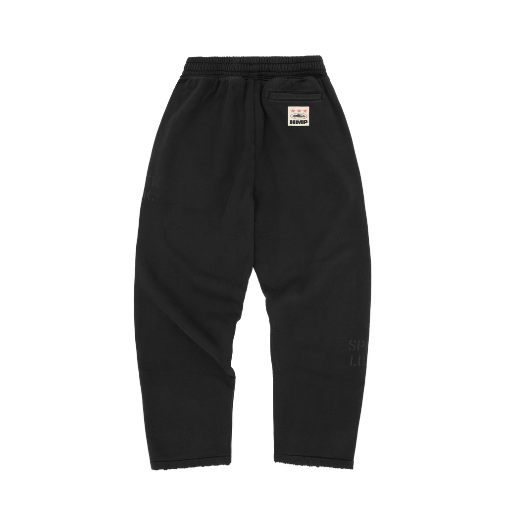 HMP STENCIL OPEN HEM SWEATPANT [BLACK OVERDYE] CRTZRTW
