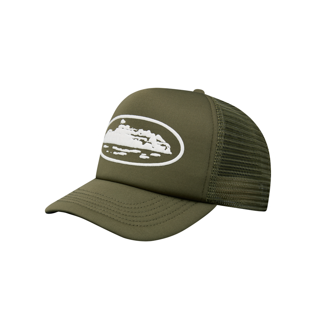 ISLAND PUFF PRINT TRUCKER HAT [OLIVE] CRTZRTW