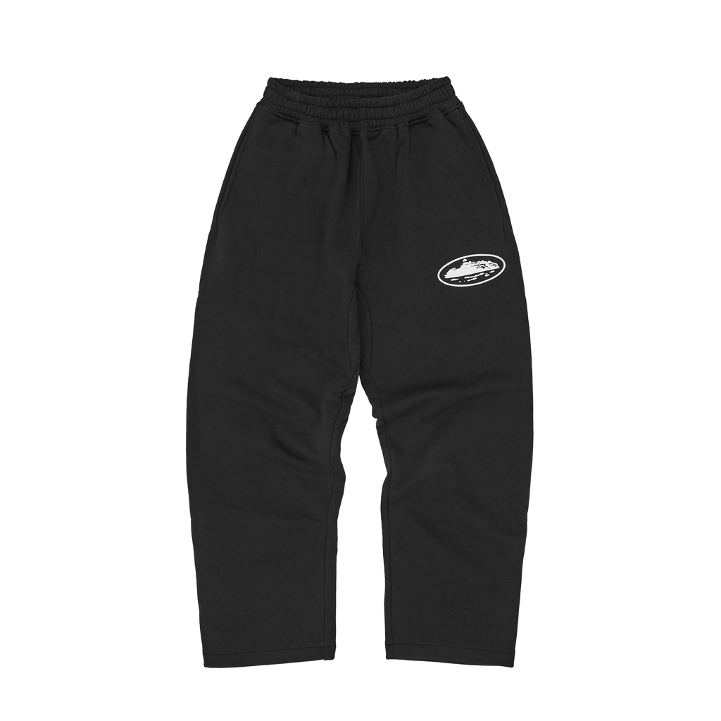 ISLAND PUFF PRINT OPEN HEM SWEATPANT [BLACK] CRTZRTW