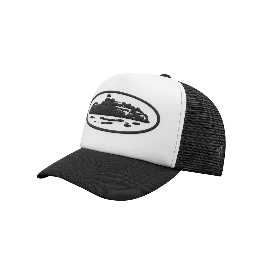 ISLAND PUFF PRINT TRUCKER HAT [WHITE/BLACK] CRTZRTW