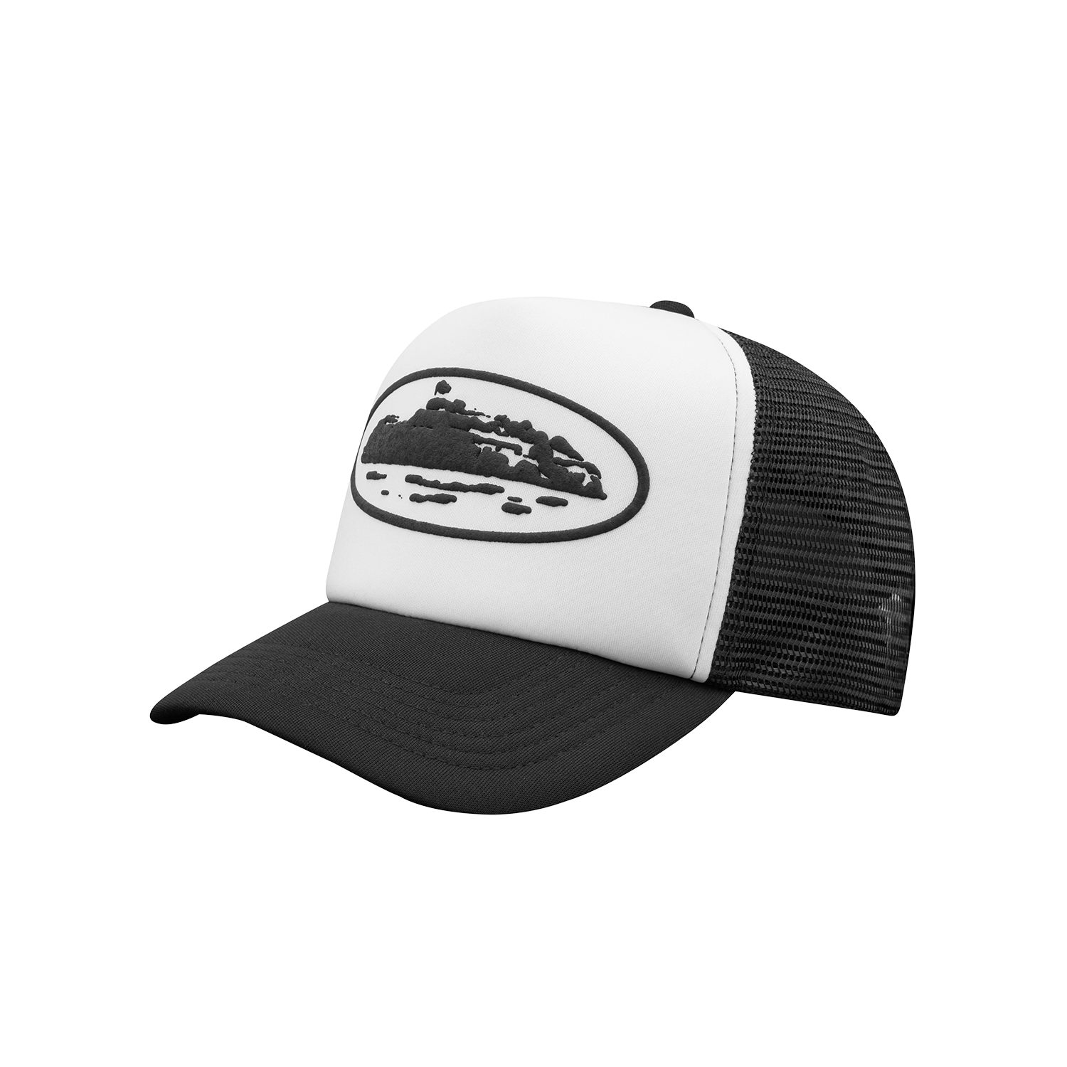 ISLAND PUFF PRINT TRUCKER HAT [WHITE/BLACK] CRTZRTW