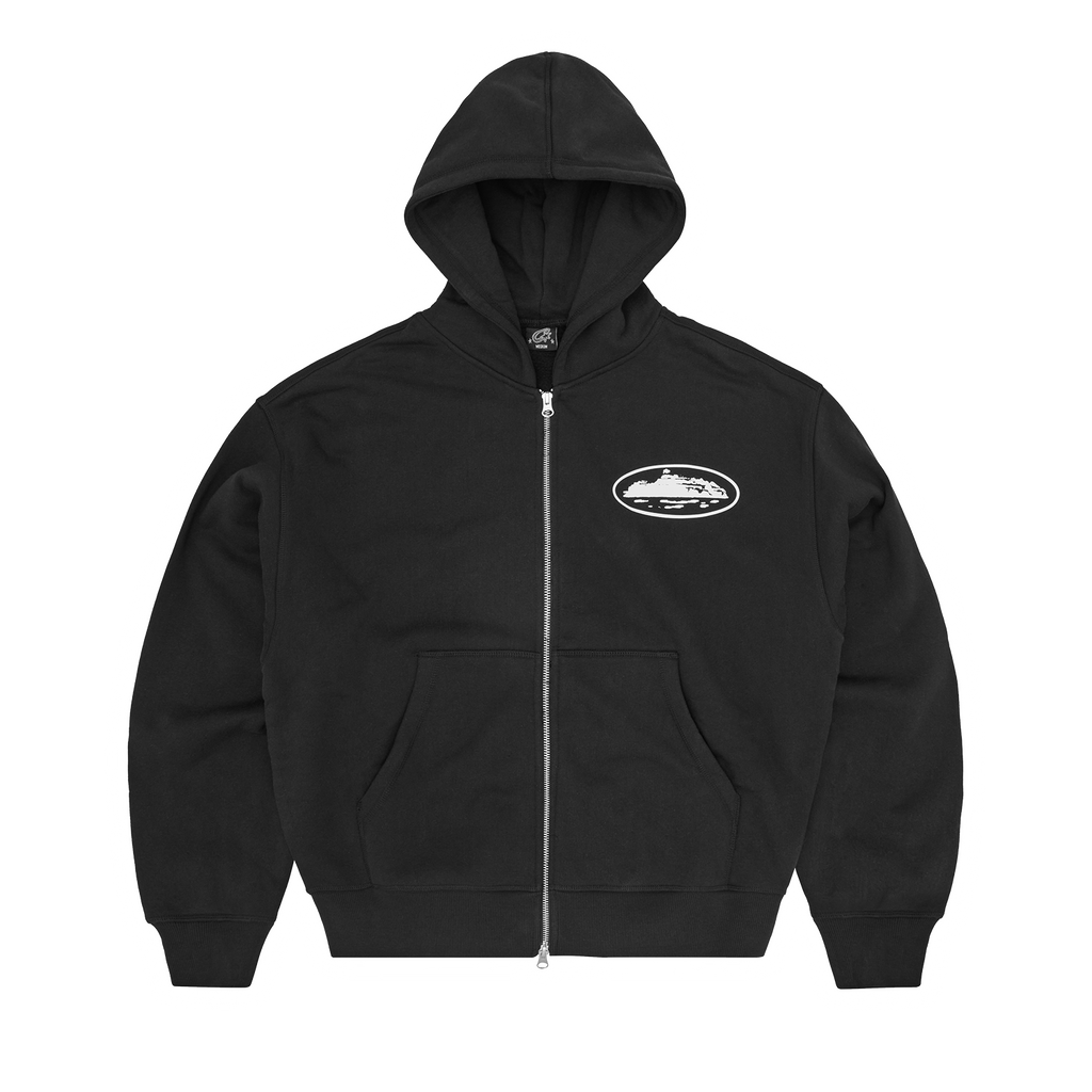ISLAND PUFF PRINT ZIP HOODIE [BLACK] CRTZRTW
