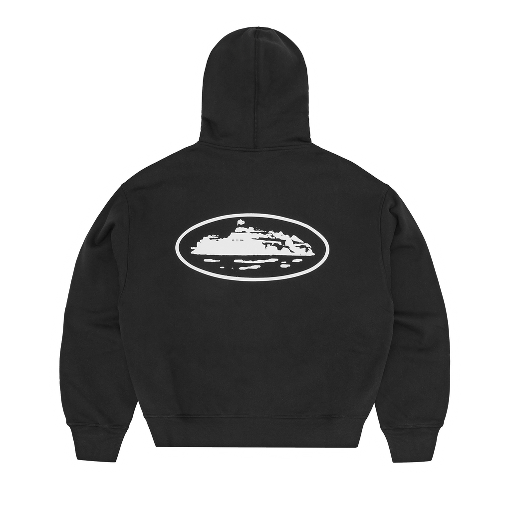 ISLAND PUFF PRINT ZIP HOODIE [BLACK] CRTZRTW
