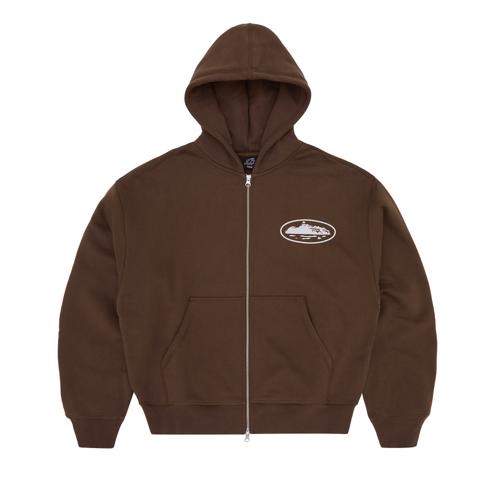 ISLAND PUFF PRINT ZIP HOODIE [BROWN] CRTZRTW