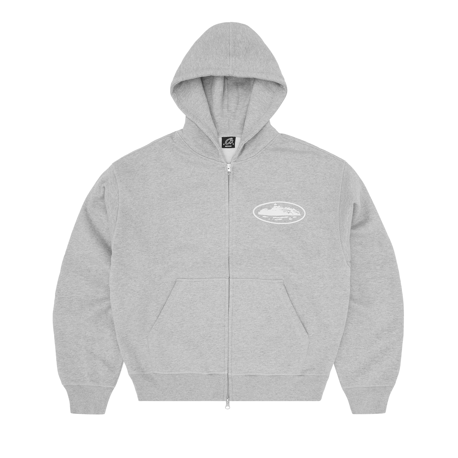 Corteiz ISLAND PUFF PRINT ZIP HOODIE [HEATHER GREY] CRTZRTW