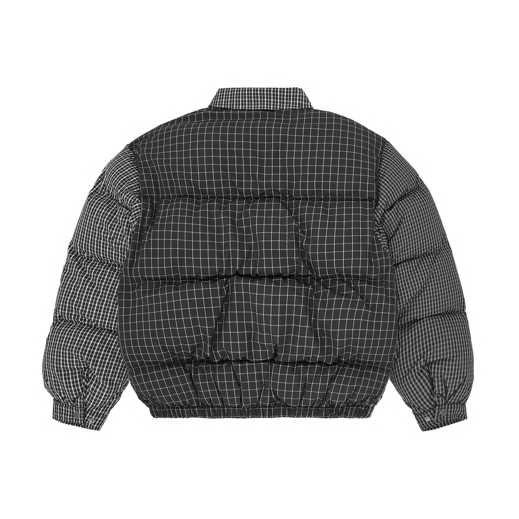 COLLAR BOLO DOWN JACKET [BLACK PLAID] CRTZRTW