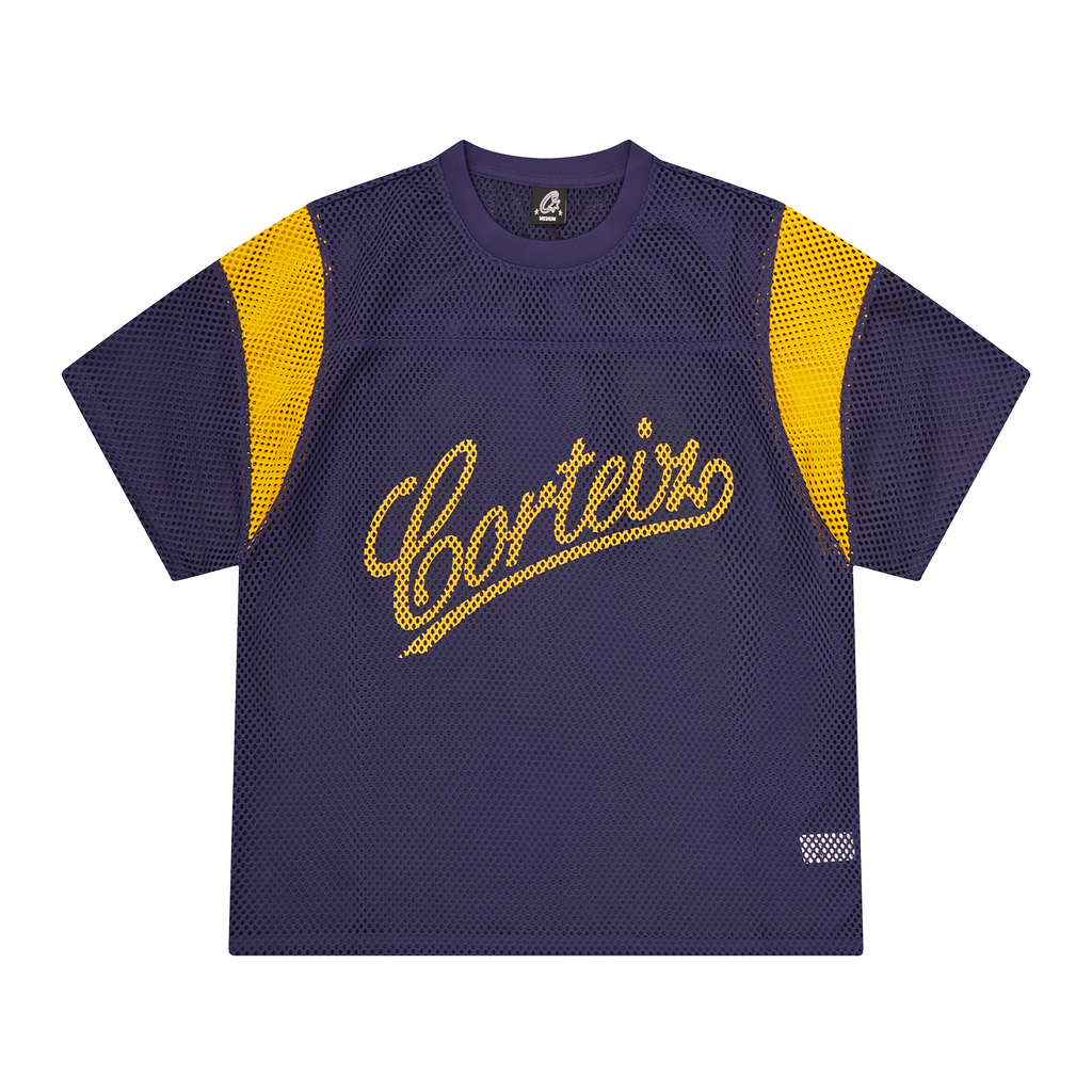 Corteiz OPEN MESH PANEL JERSEY [NAVY/YELLOW] CRTZRTW