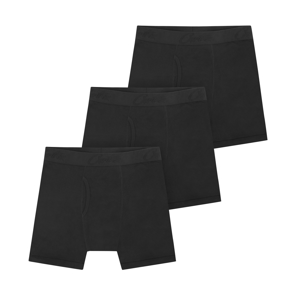 Corteiz BLACK TONAL ALLSTARZ BOXERS [3 PACK] CRTZRTW